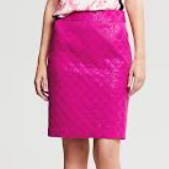 Banana Republic Quilted Jacquard Skirt in Wild Orchid Size 10 - Picture 1 of 16